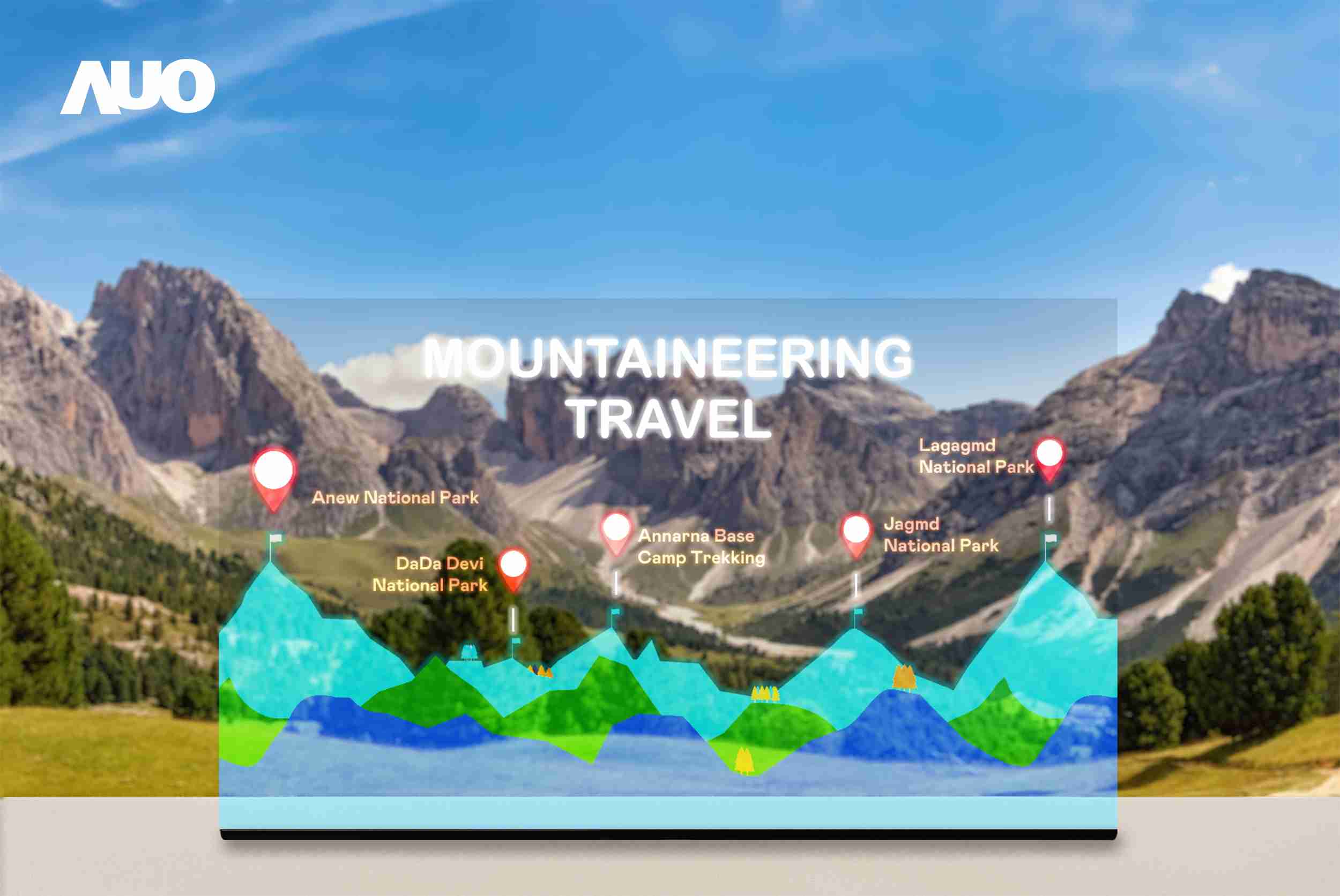 CG电子展示全球单片尺寸最大(*)42吋透明Micro LED显示器拼接而成的〝64吋透明Micro LED显示器〞，，，，具备高透明度、、1,000 nits高亮度、、、、广色域、、、、采用三边无边框的无缝拼接等多重特色，，，呈现超高清、、、细腻画质而不遮挡后方视觉，，，满足层峰需求，，，，可广泛运用于零售、、艺术展览或商业空间等场域